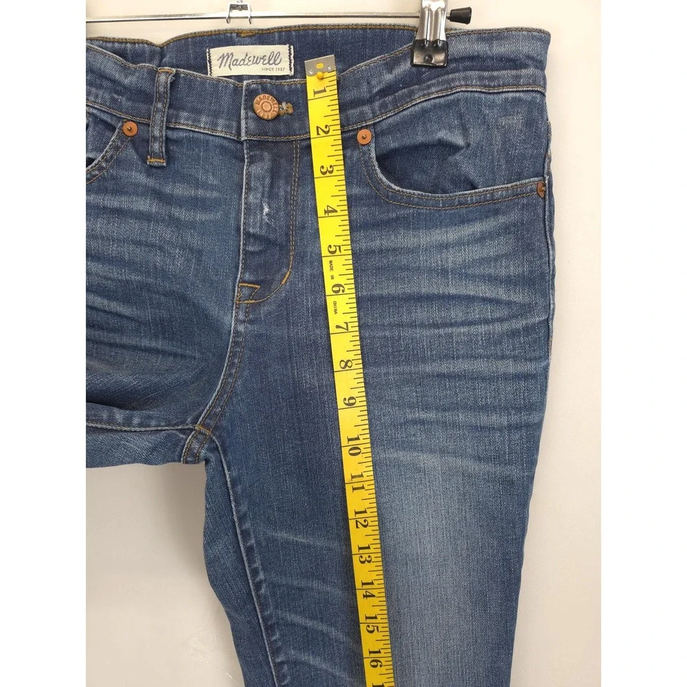 Madewell Skinny Skinny‎ Jeans Women 30 Blue Distressed Stretch Denim Mid Rise